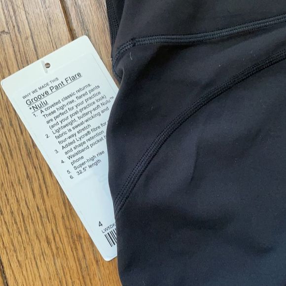 NWT LULULEMON Groove Pant Flare High Waist LEGGING Solid Black SIZE 4 Nulu ALIGN - Picture 12 of 16